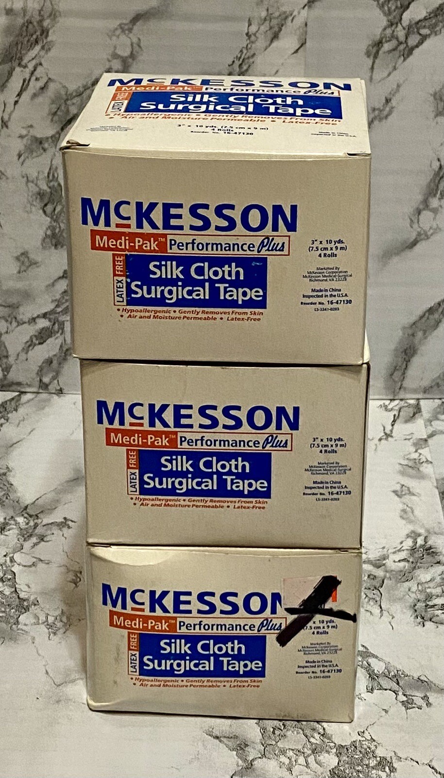 Rare McKesson Medi-Pak Performance Plus Silk Cloth Surgical Tape 3” 10 Yds X 12