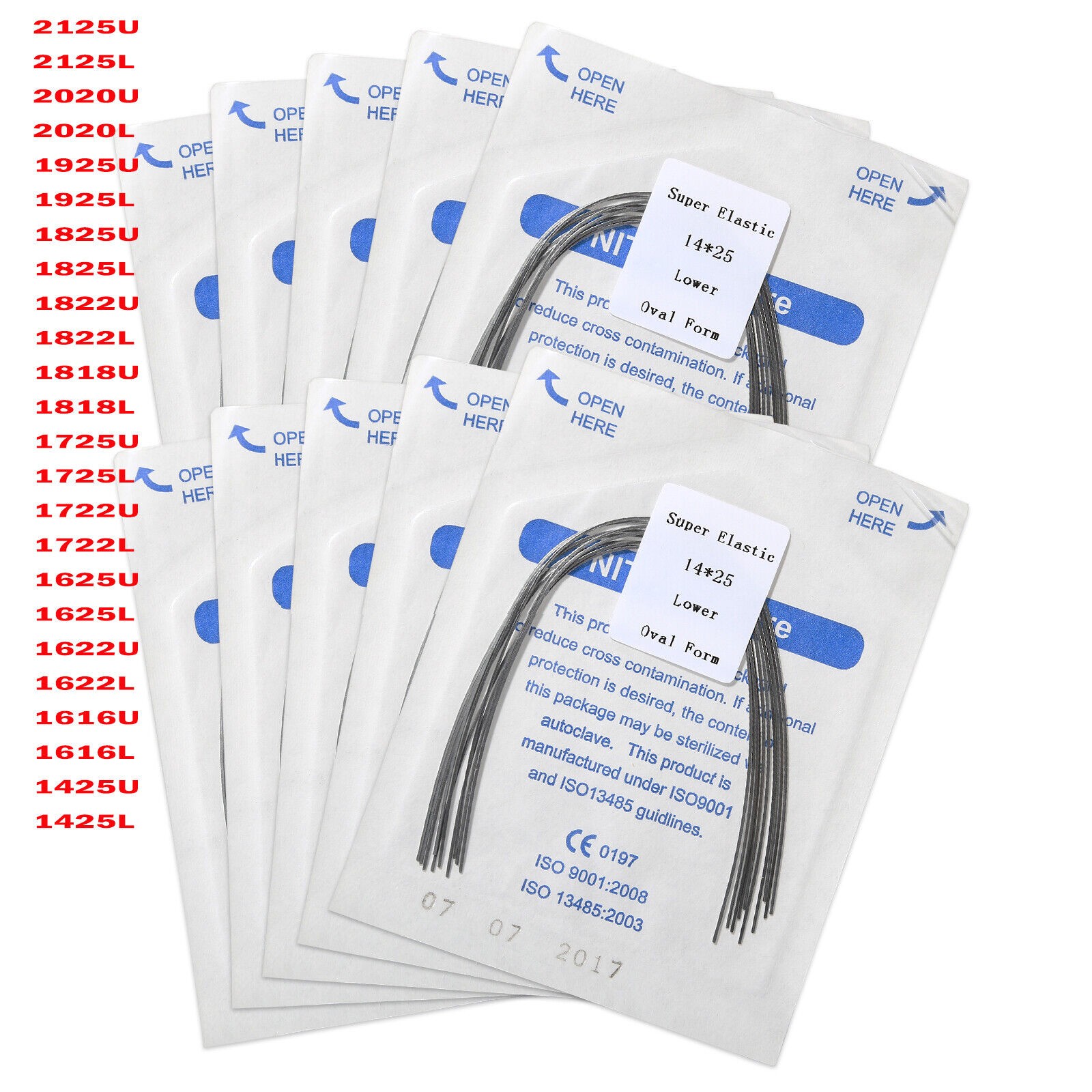 10 Packs/100pcs Dent Orthodontic Super Elastic Niti Rectangular Arch Wires O