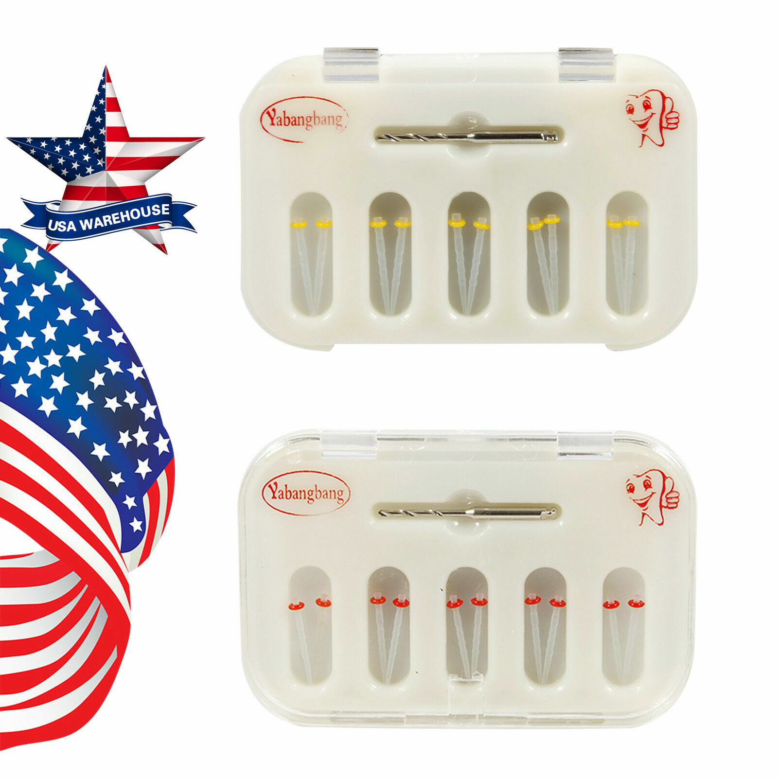 Dental Fiber Post Screw Thread Quartz Drills Yellow/Red USA