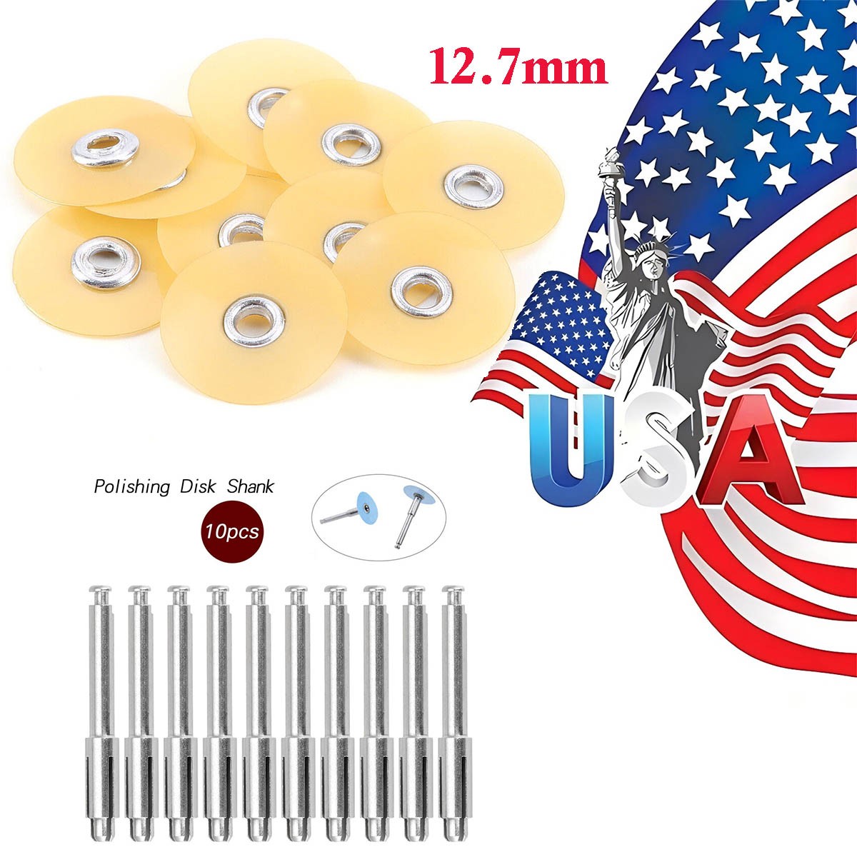 1Pack Dental Soflex Finishing Polishing Discs 12.7mm Superfine + 10pcs Mandrel