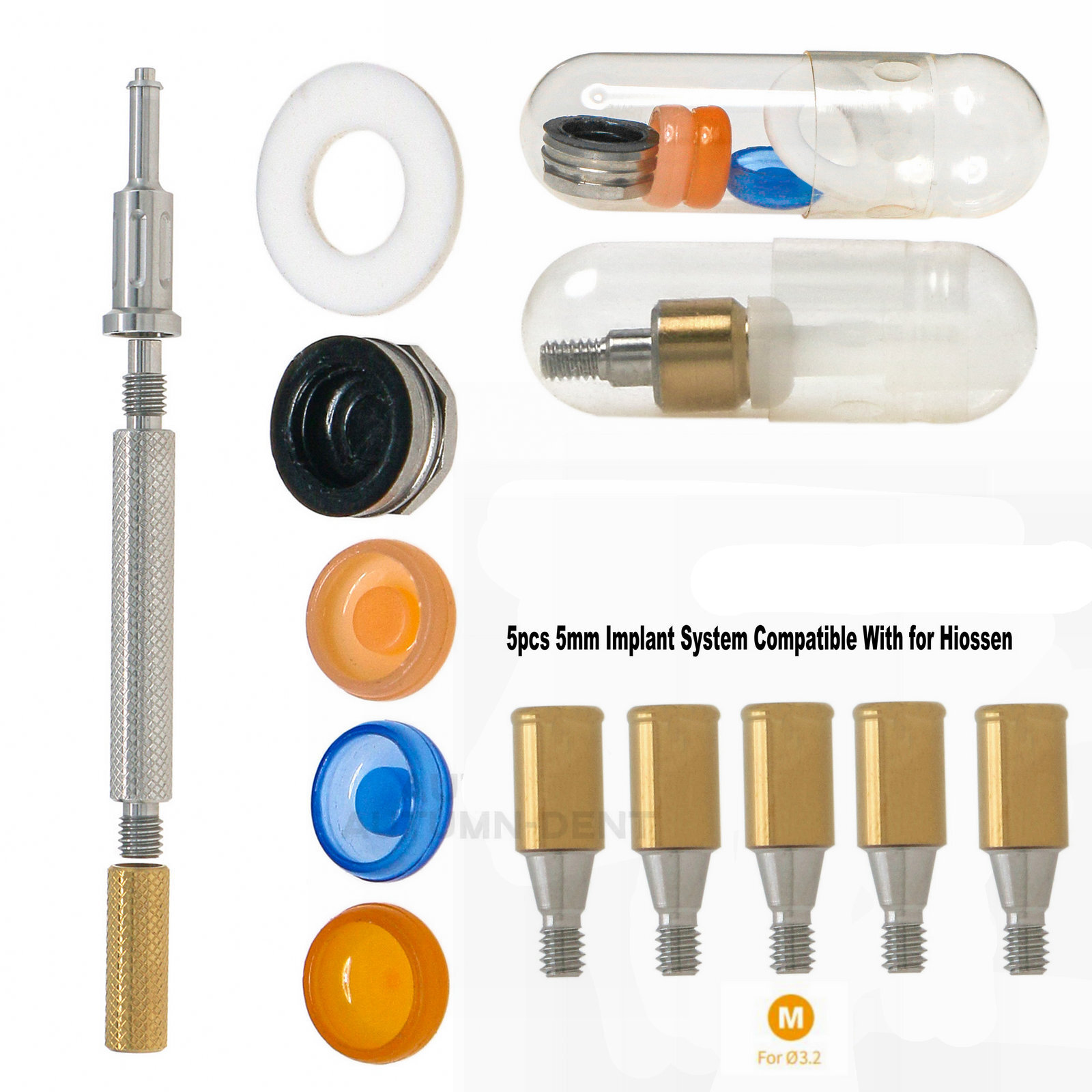 Dental Mini Ø3.2 Regular Attachment Abutments Male Caps for Hiossen 3/4/5mm