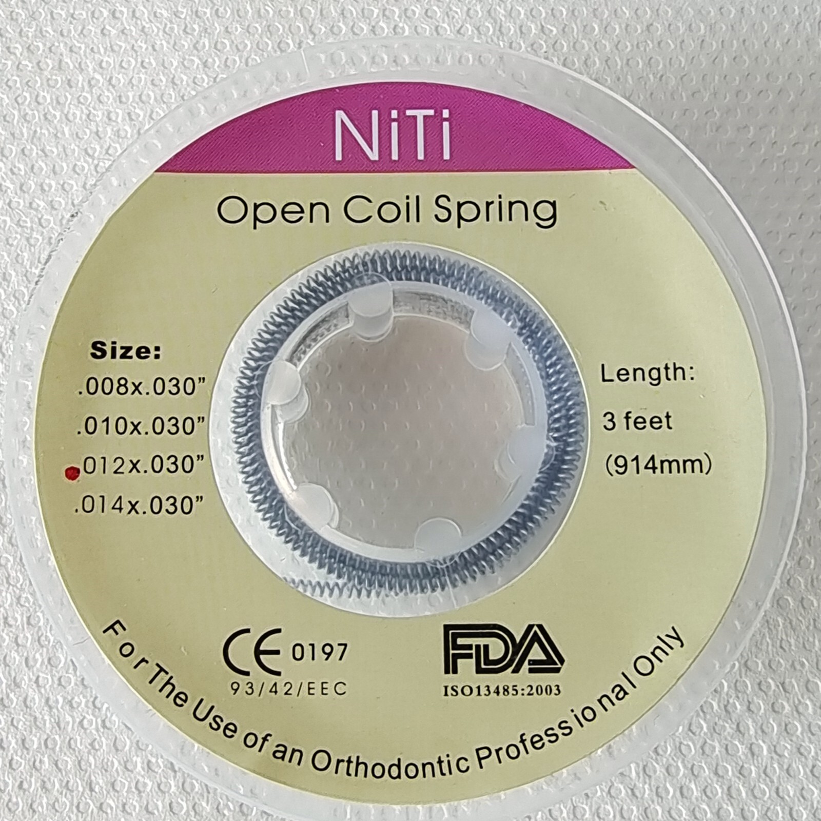 4Rolls Orthodontic Dental Niti Open Coil Spring Dia.012 Inch/.010 Inch 914mm