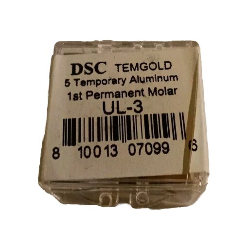 DSC Dental 1st Permanent Molar TEMGOLD 5/Pk ANODIZED ALUMINUM USA UL-3