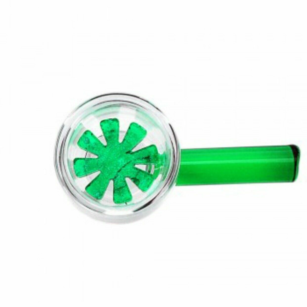 14mm Male Green 2″ Star Screen Glass Slide Bowl