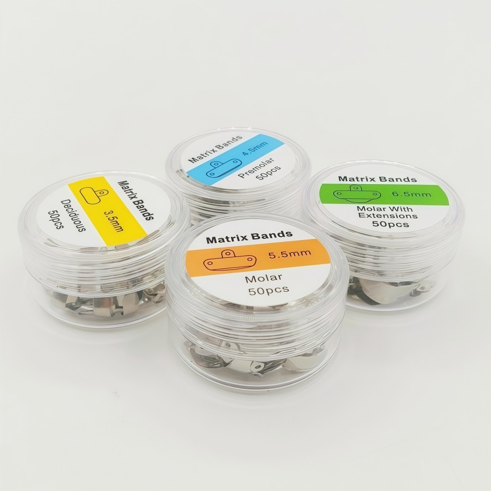 3.5-6.5mm Dental Matrix Bands Sectional Matrice Ultra-thin 0.038 mm 50Pcs/100Pcs