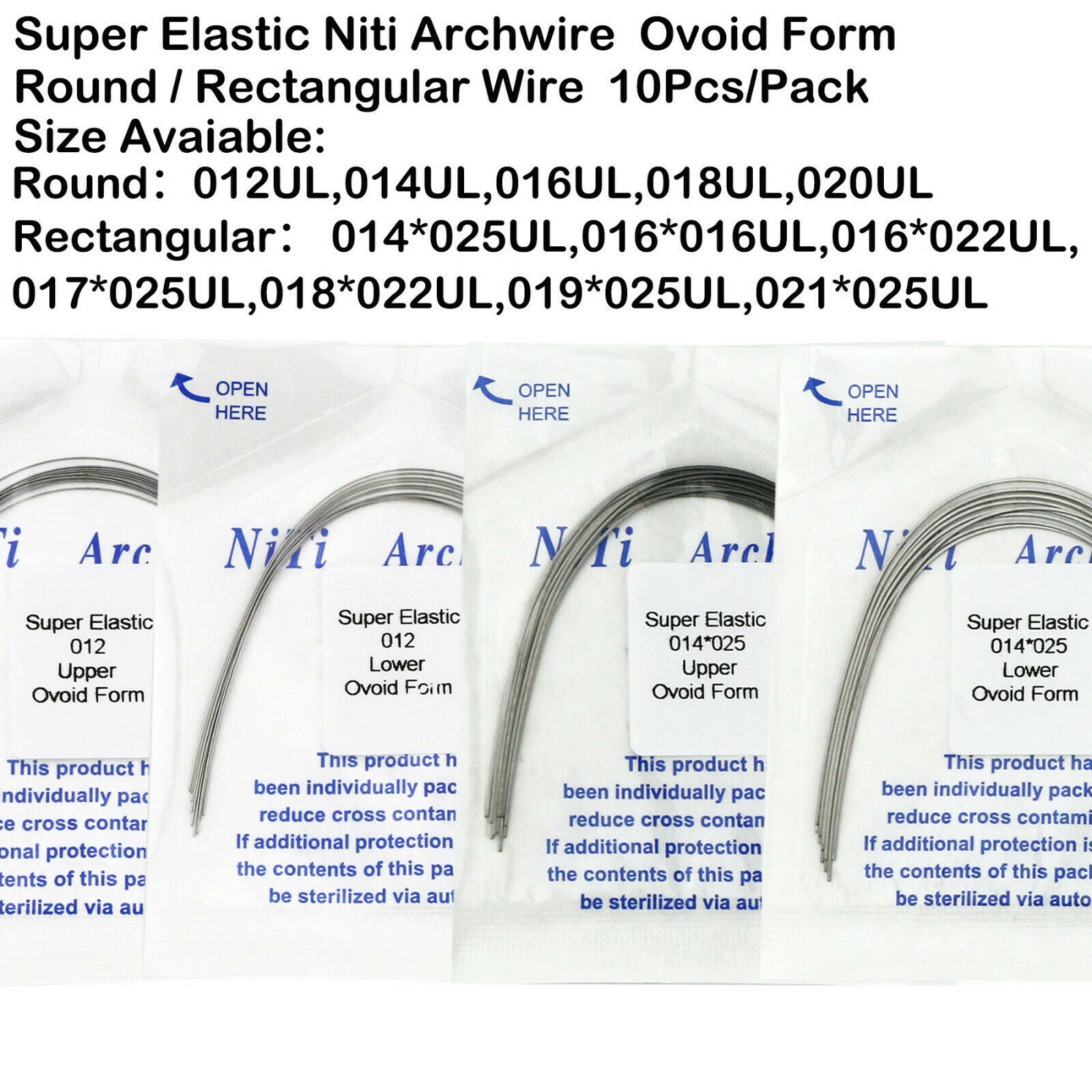 Dental Orthodontic Super Elastic Niti Round Rectangular Natural Nature Arch Wire