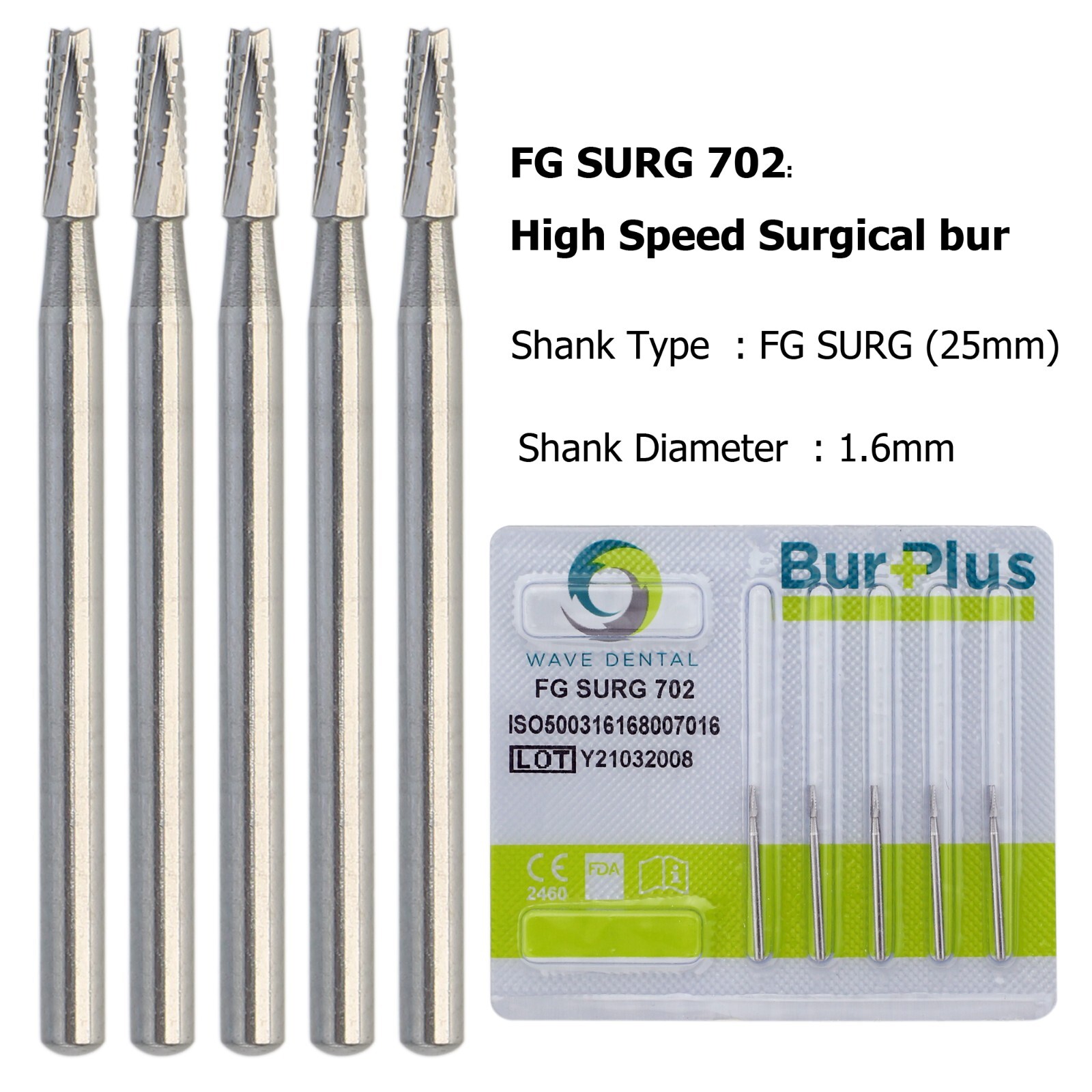 Wave Dental Surgical Bur 702 702L SL Bur Long Shank Carbide Bur 25mm High Speed