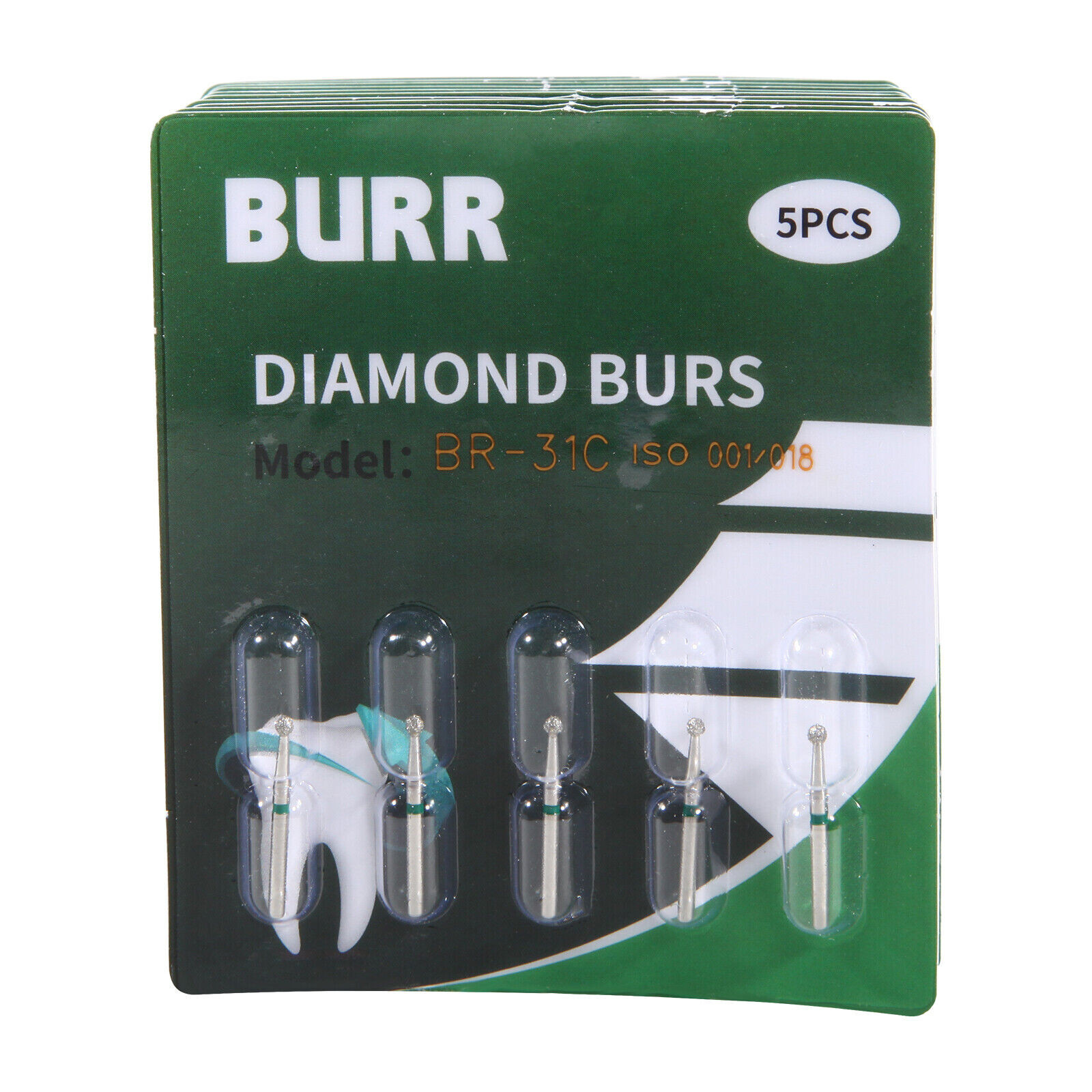 50 pc/ 10 box Dental Diamond Burs Drill For High Speed Handpiece FG 1.6mm BR-31C