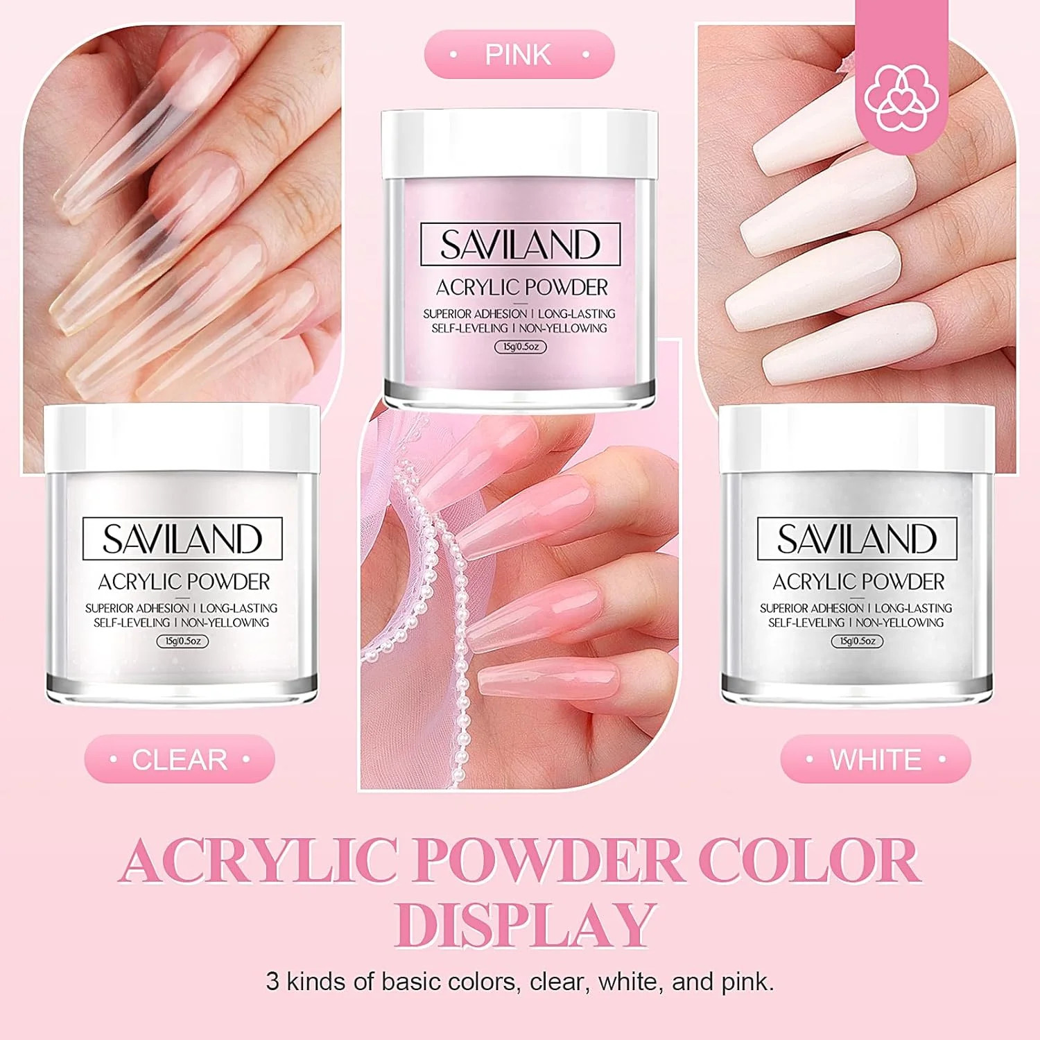 SAVILAND Acrylic Nail Kit Starter Set: Acrylic Nail Kit for Beginners with Every