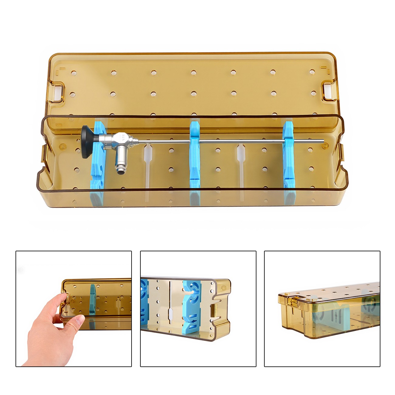 Small Size PPSU Endoscope Sterilization Tray Disinfection Box for Endoscope