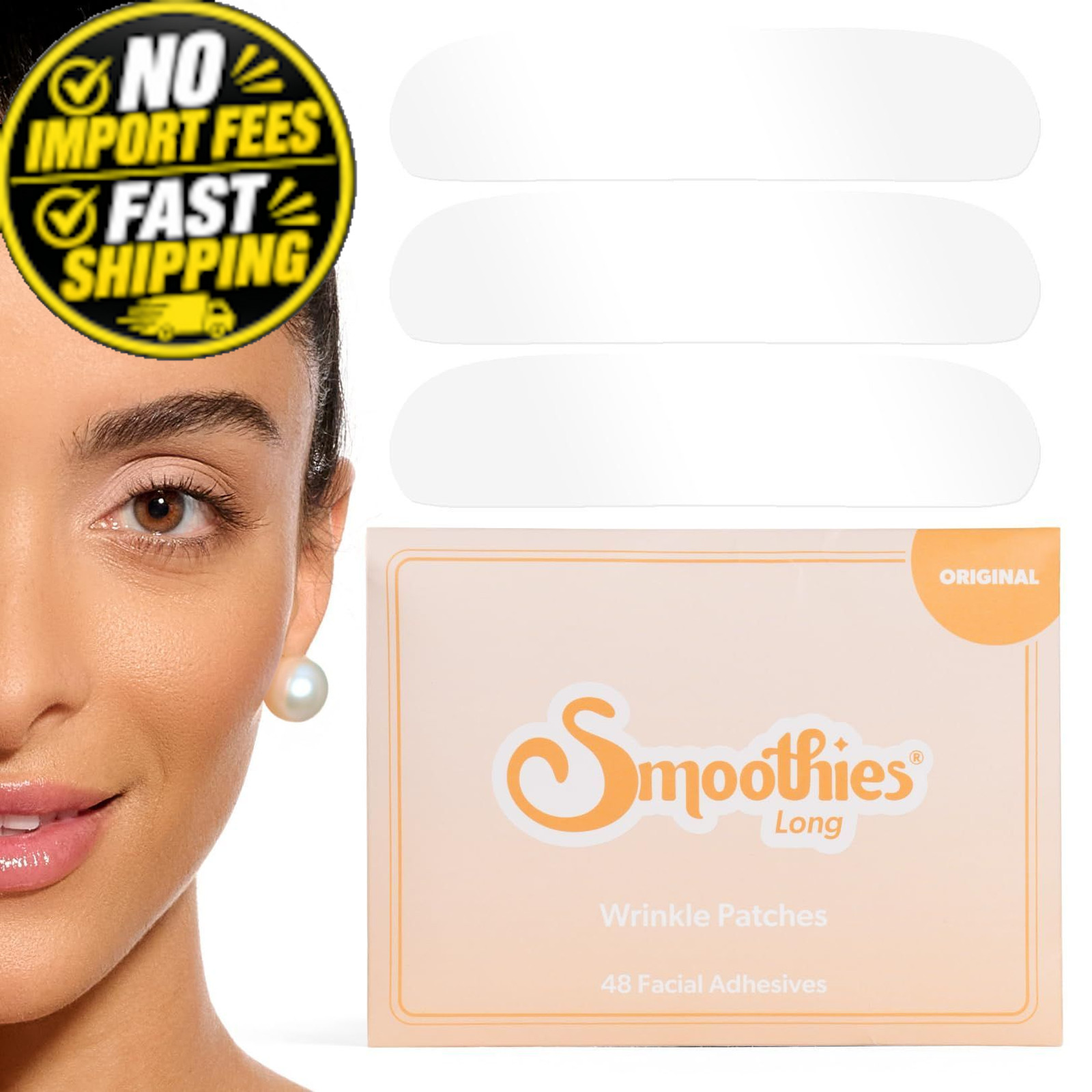 Smoothies Long Forehead Wrinkle Patches for Face 1 Count (Pack of 48)