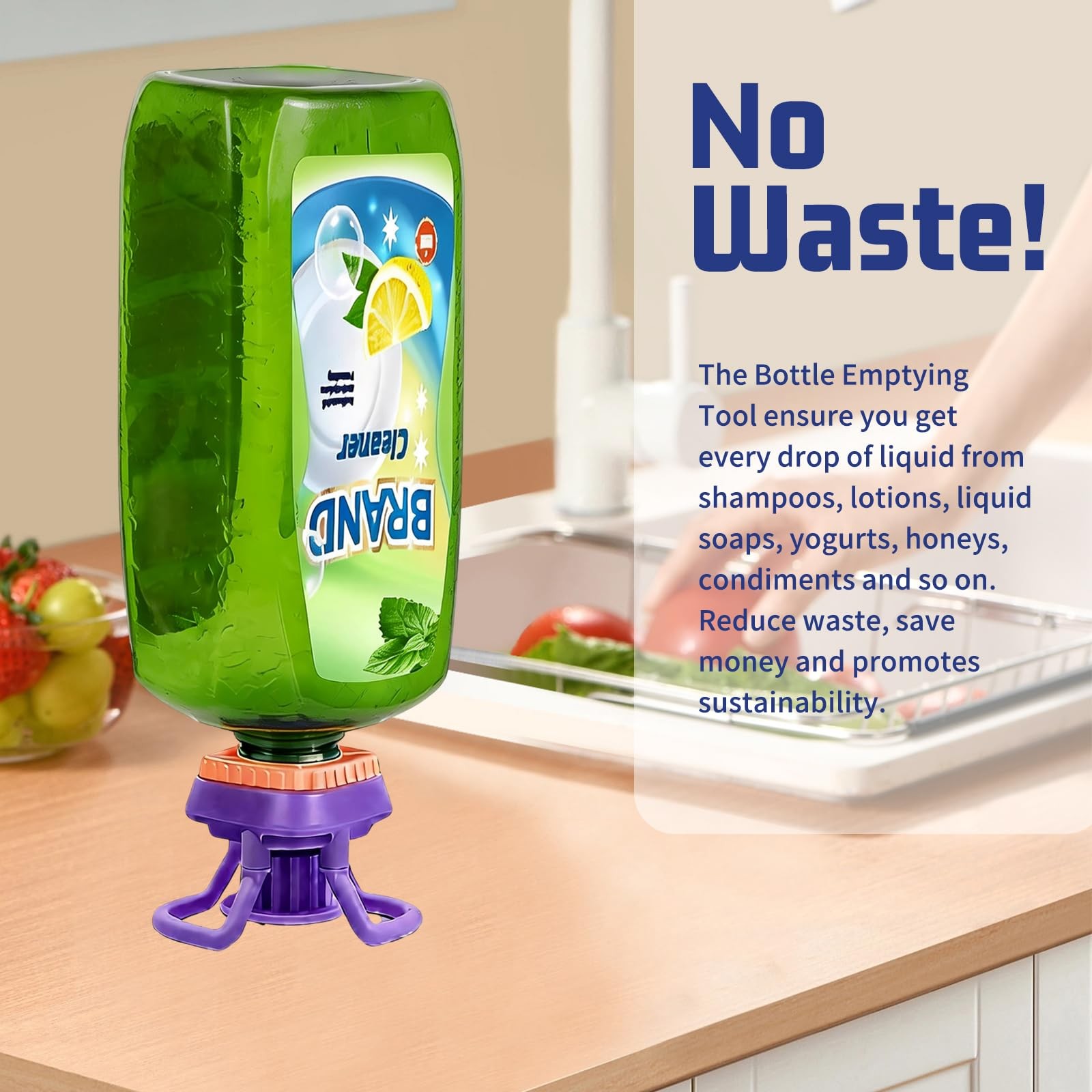 ARKNOAH 3 Pack Bottle Emptying Kits with BPA-Free and Food-Grade Bright Color