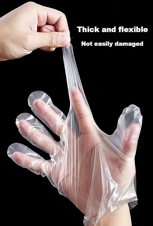 400 Count Disposable Poly Plastic Gloves for Cooking, Food Prep and Food Service