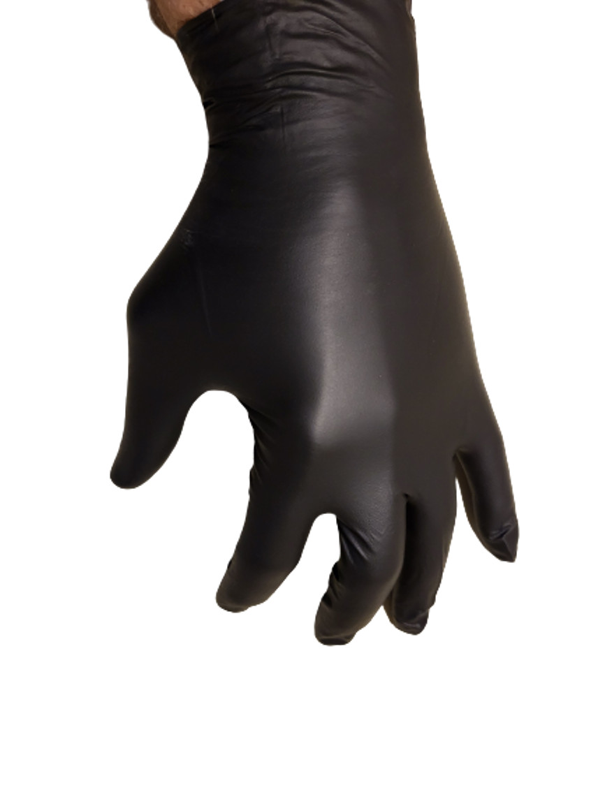 Midknight Exam Gloves, Nitrile, Textured, Black, 5.9mil thick Medium Large or XL