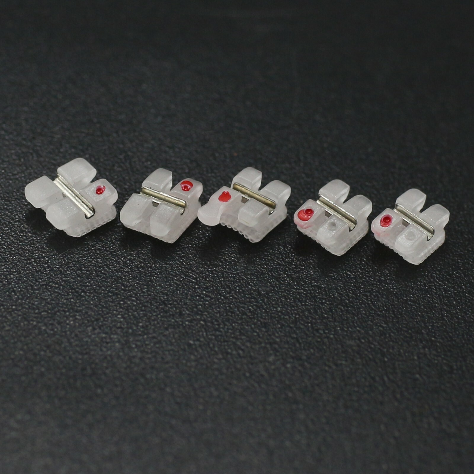 20PCS Dental Orthodontic Ceramic Brackets Braces Metal Slot Roth 018 3 Hook 3M