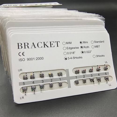 10 Sets Dental Orthodontic Brackets Braces Mini Roth 022 Slot 345 with hooks