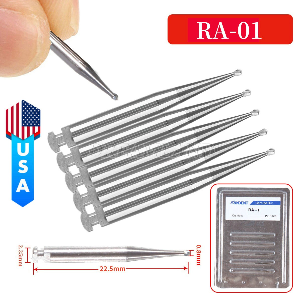 Dental Round Latch Burs Carbide Bur RA 4 6 8 2 5 For Low Speed Contra Angle