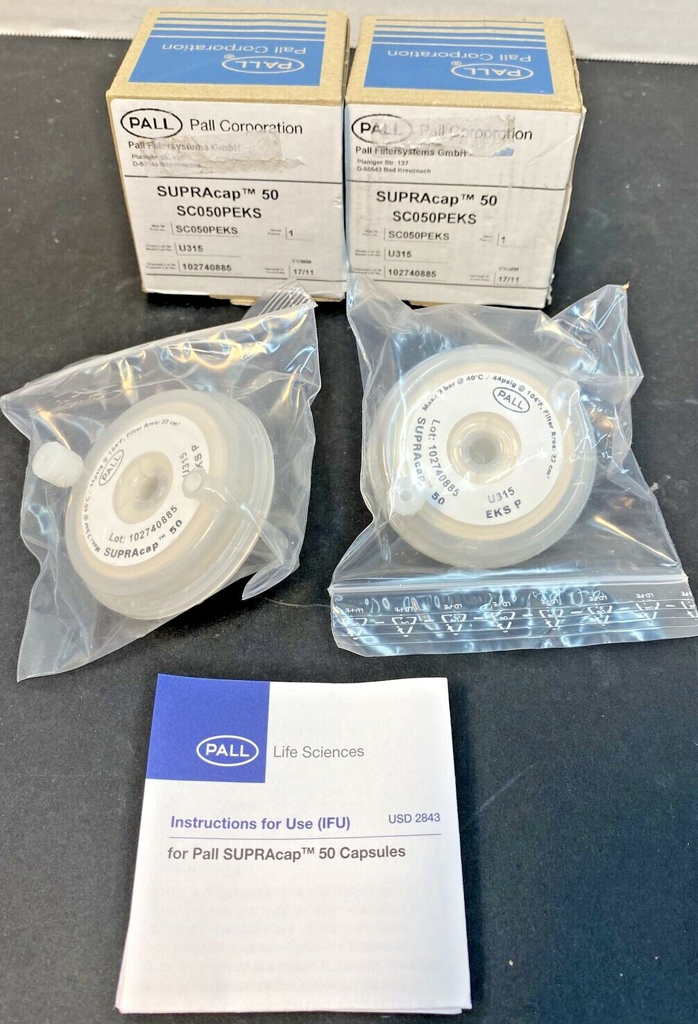 Pall Filter Capsule Supracap 50 Single Layer Total of 2 Filters