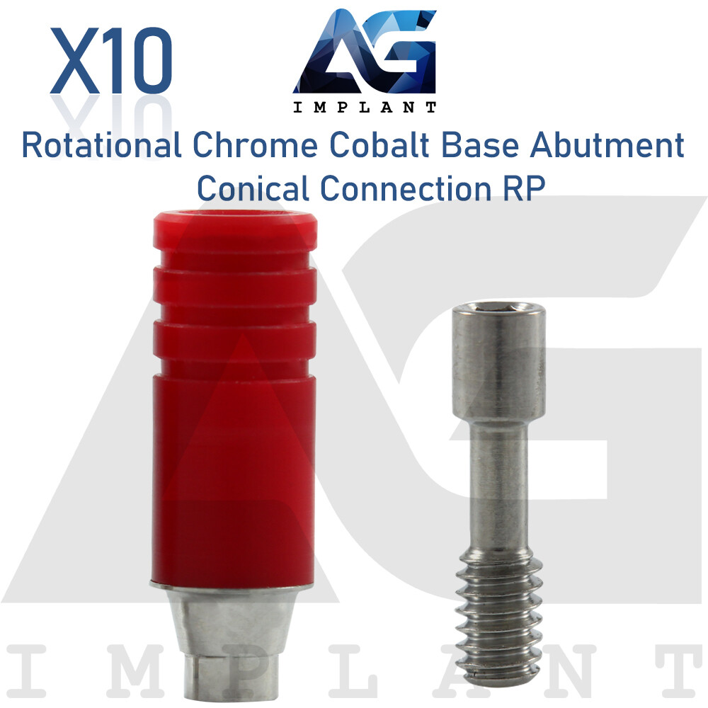 10 Chrome Cobalt Base Rotational RP Conical Connection With Screw 2.65mm