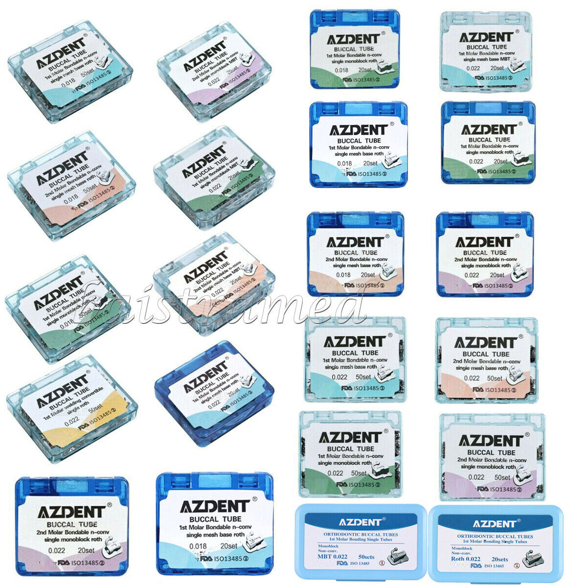 Dental Orthodontic Buccal Tubes 1st 2nd Molar Tube Roth/MBT 022/018 AZDENT