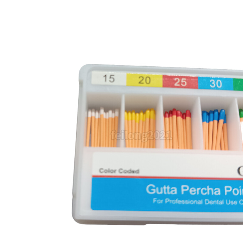 Endodontic GUTTA PERCHA POINTS Taper 0.4, All Sizes Dental Meta, 60 Points/box