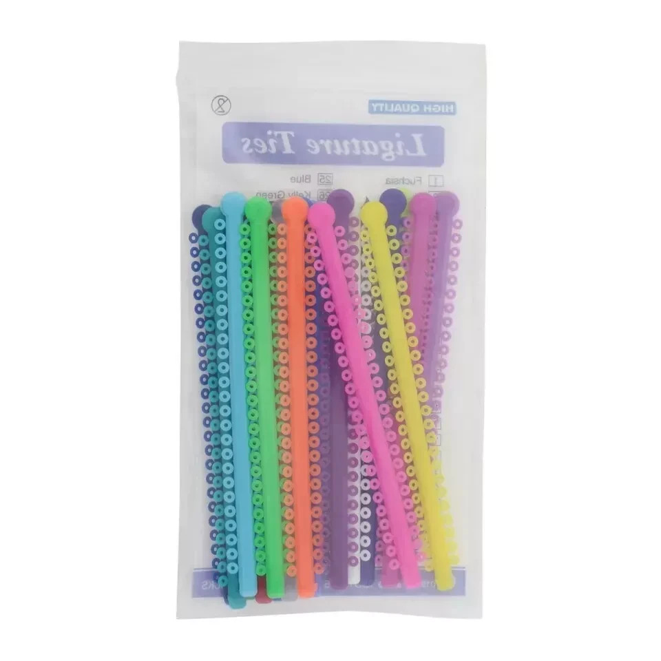 1000Pcs Dental Orthodontic Elastic Ligature Rubber Bands Ties Black White Clear
