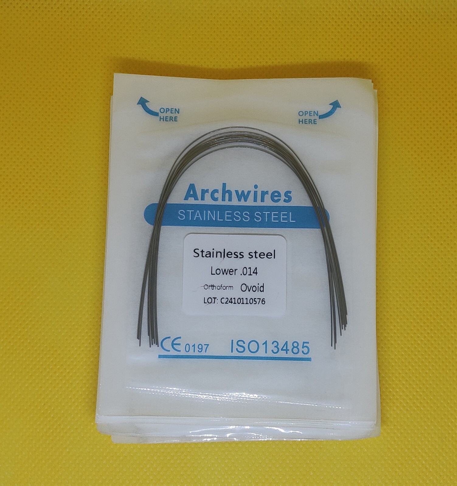 100Pcs Dental Orthodontic Stainless Steel Arch Wires Round Ovoid Form 10Packs