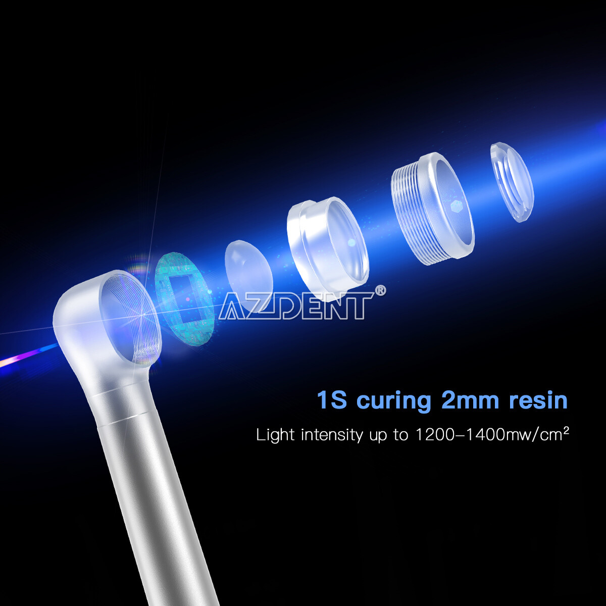 Dental Wireless Curing Light Lamp CV-215GUN 1 Second Curing 1400mw/cm2 UPS