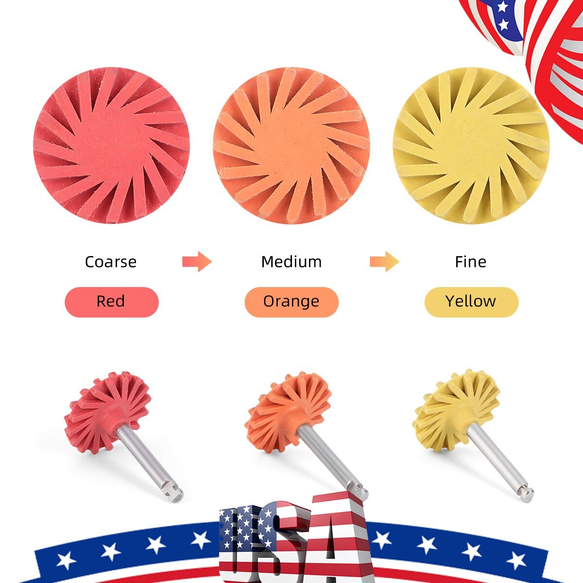 6Pcs Dental Polish Kit Composite Resin Polishing Disc Spiral Polish Wheel AZDENT