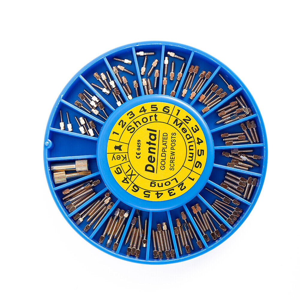 120Pcs/Box Dental Screw Post Kit Silver/Gold Plated/Titanium Endo Conical Pins