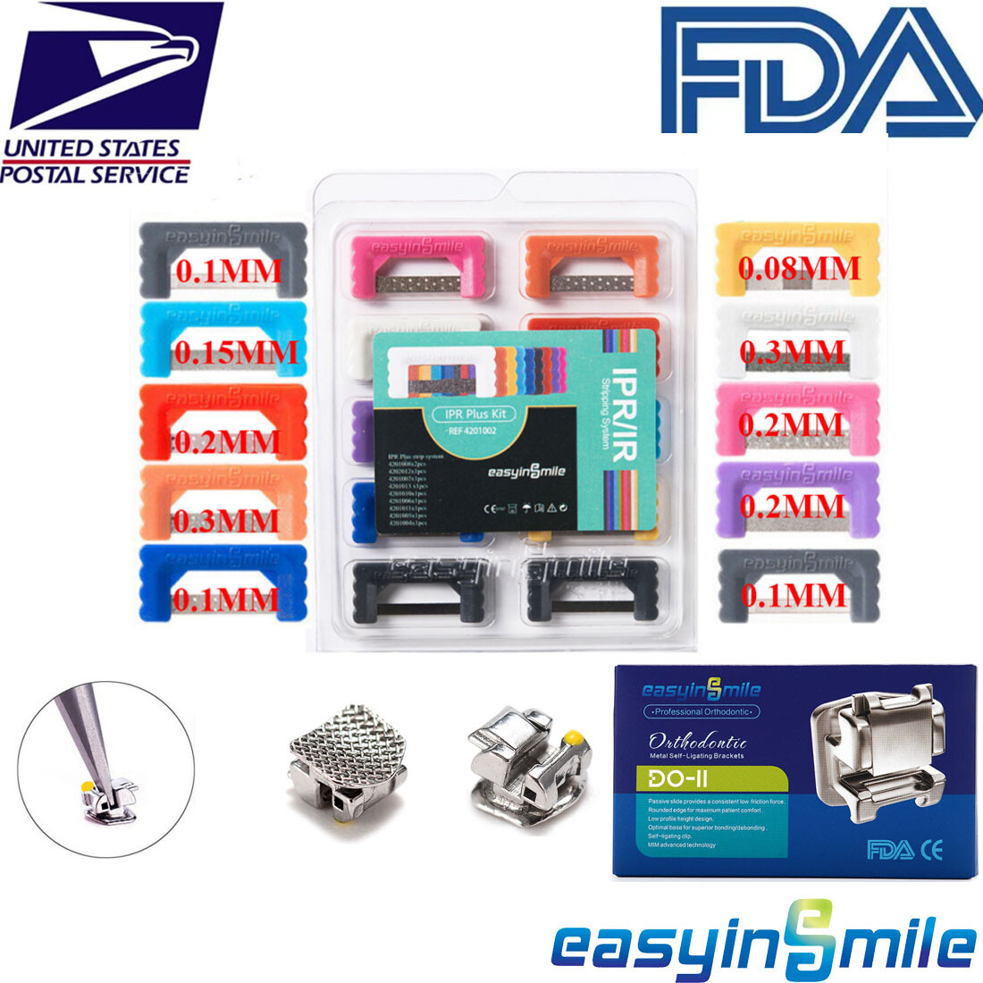 Dental IPR Interproximal Polish Strips Quick Saws Orthodontic Self ligating Kits