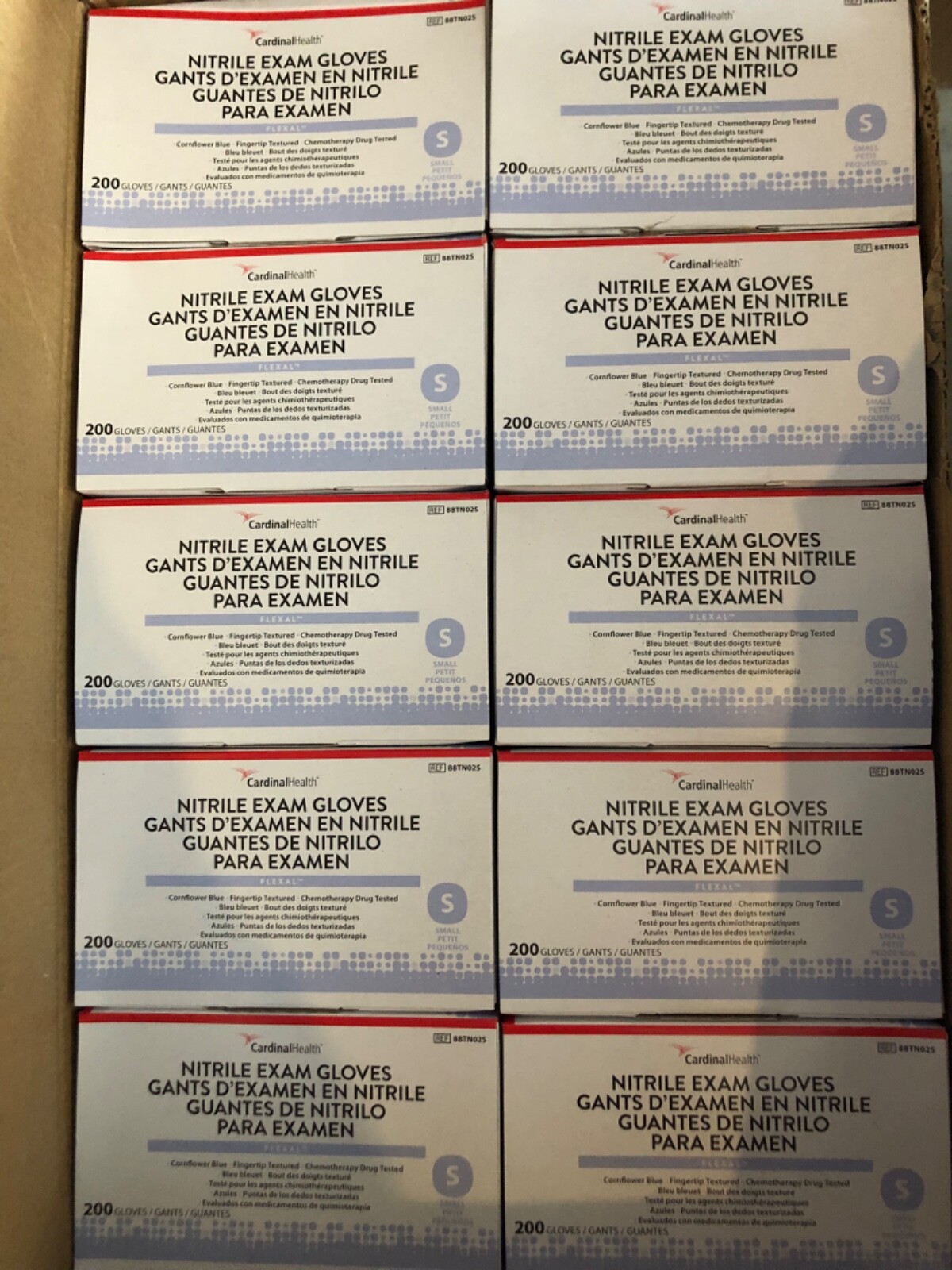 2000 Count Case – Cardinal Health Flexal Nitrile Exam Gloves S / M / L Exp 2026