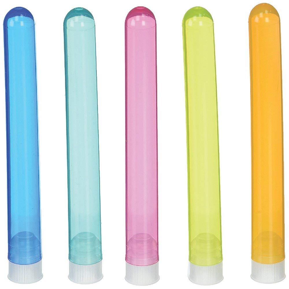 16x125mm Color Test Tubes w/ Flange Caps, PP, Round Btm, 17ml Vol. (Pack of 25)