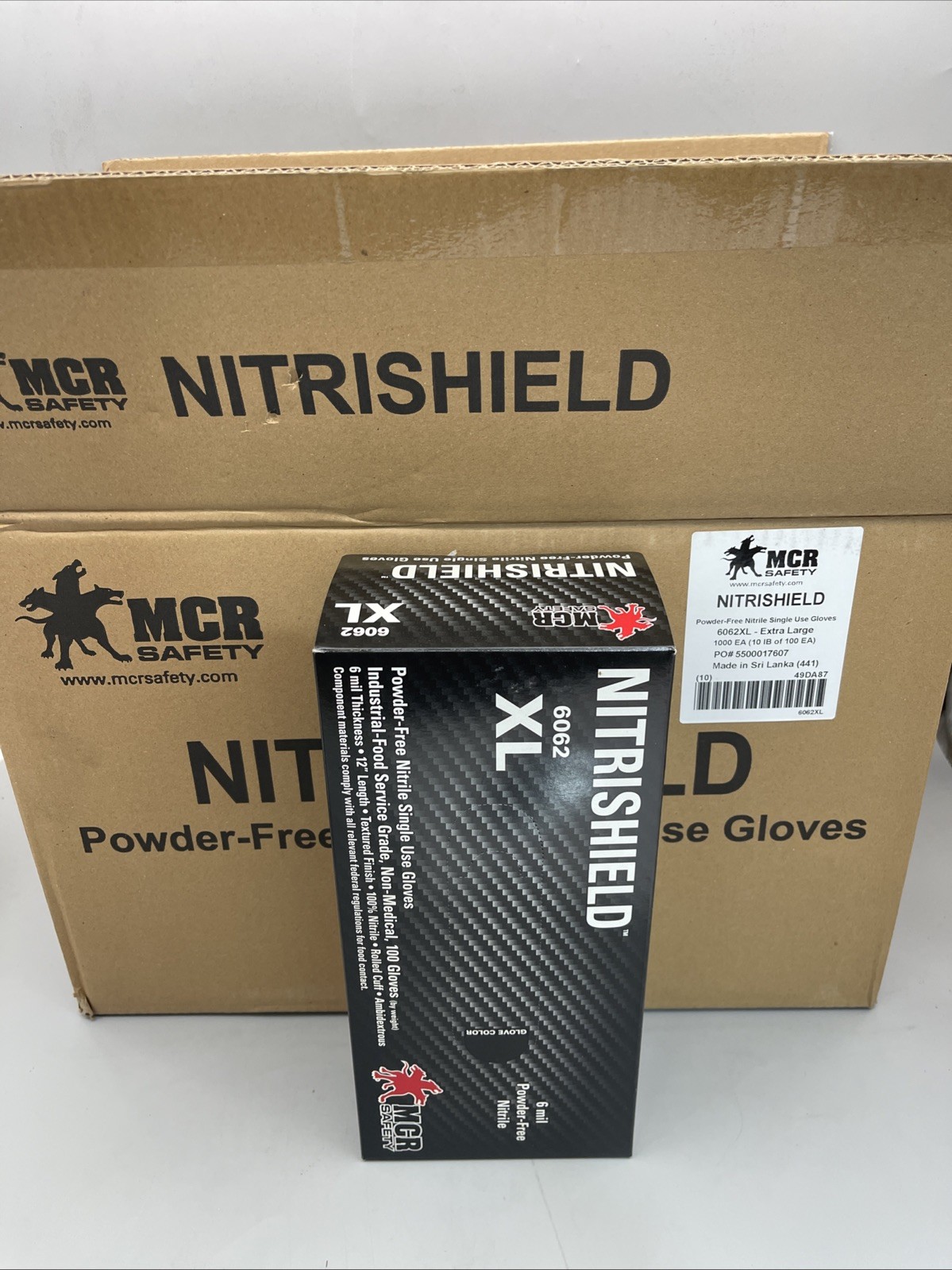 10 Pack Mcr Safety 6062XL Nitrishield 6062, Disposable Gloves, 6 Mil Palm New