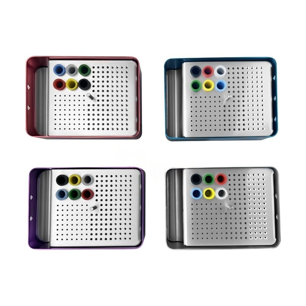 180 Holes Dental Endo Box FG Files Bur Holder Autoclave Organizer Box Ruler