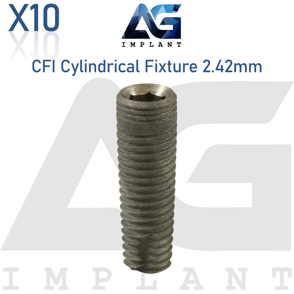 10 CFI Cylindrical Titanium Fixture System Int Hexagon 2.42mm Prosthetics