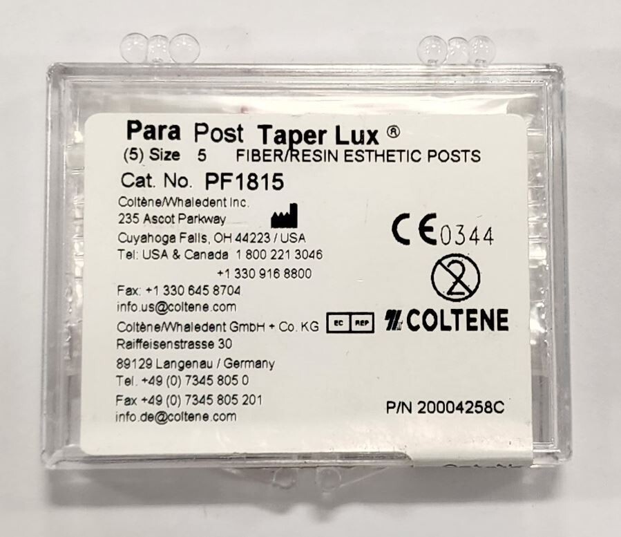 *5-Pieces* Coltene Para Post Taper Lux Fiber/Resin Esthetic Posts Size-5 PF1815