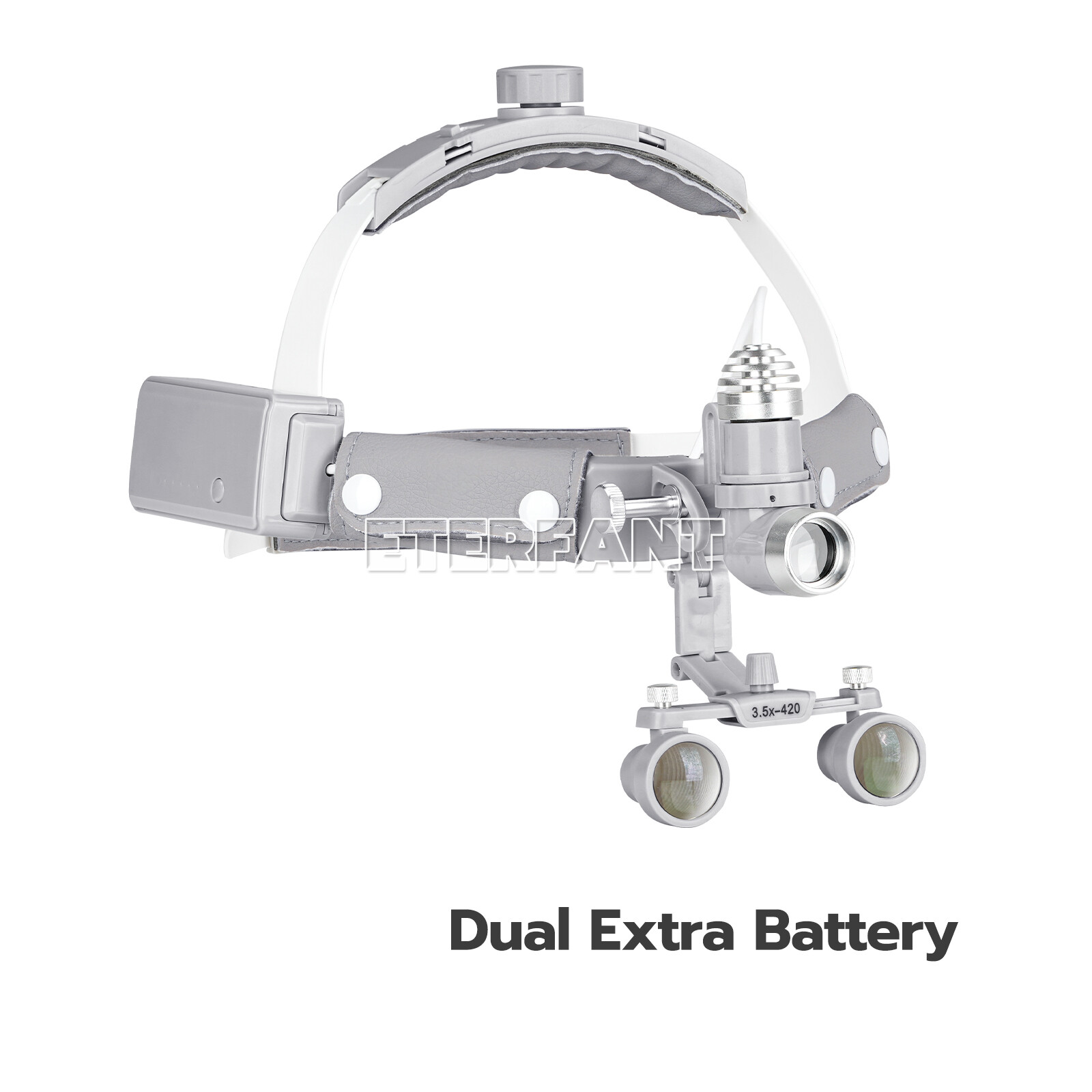 3.5X-R Dental Surgical Headband Binocular Loupes & LED Head Light 10W Headlight