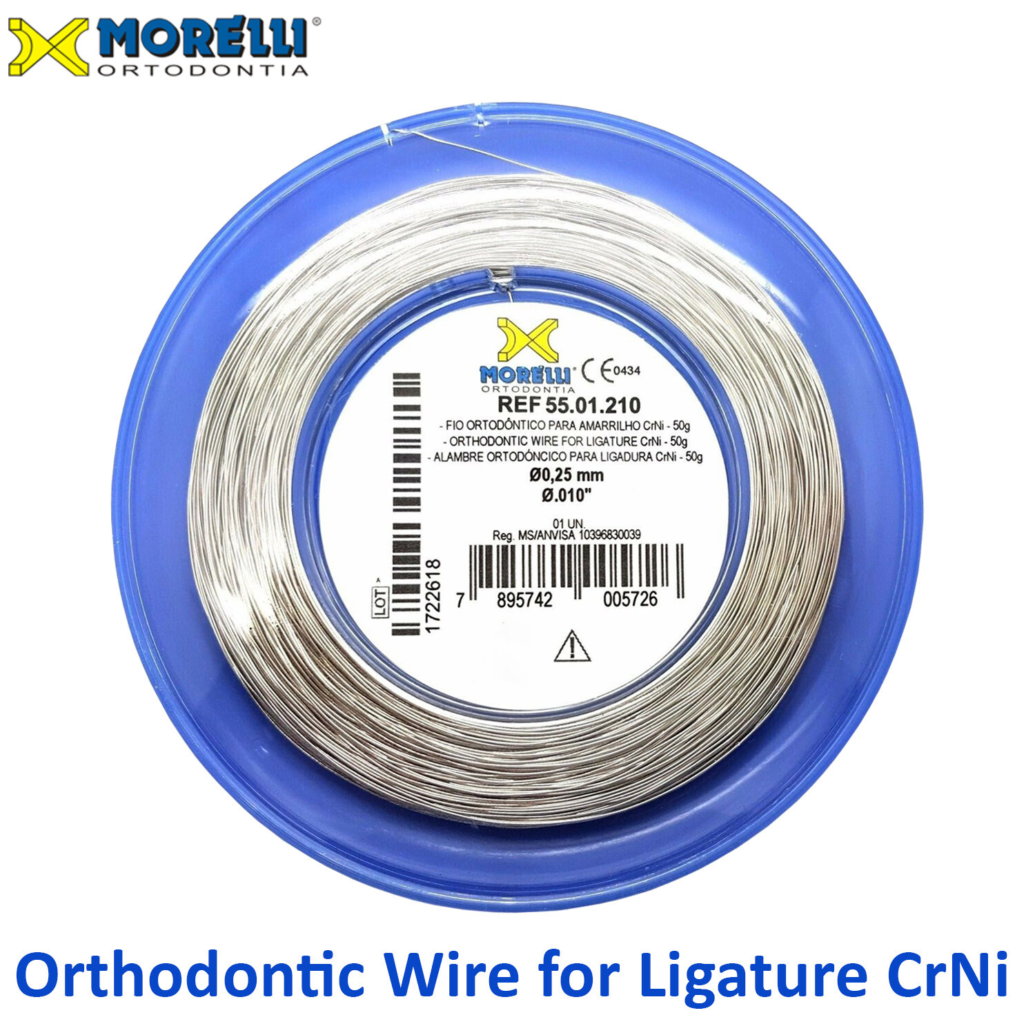 Orthodontic Stainless Steel CrNi Ligature Wire Spool .25mm /.010″ Roll of 130m