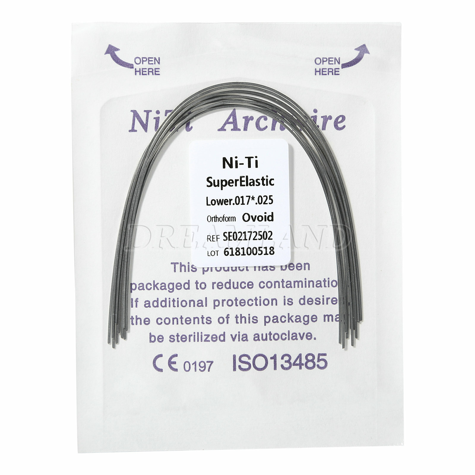 10Packs Alambres de arco rectangular Niti superelásticos de ortodoncia dental