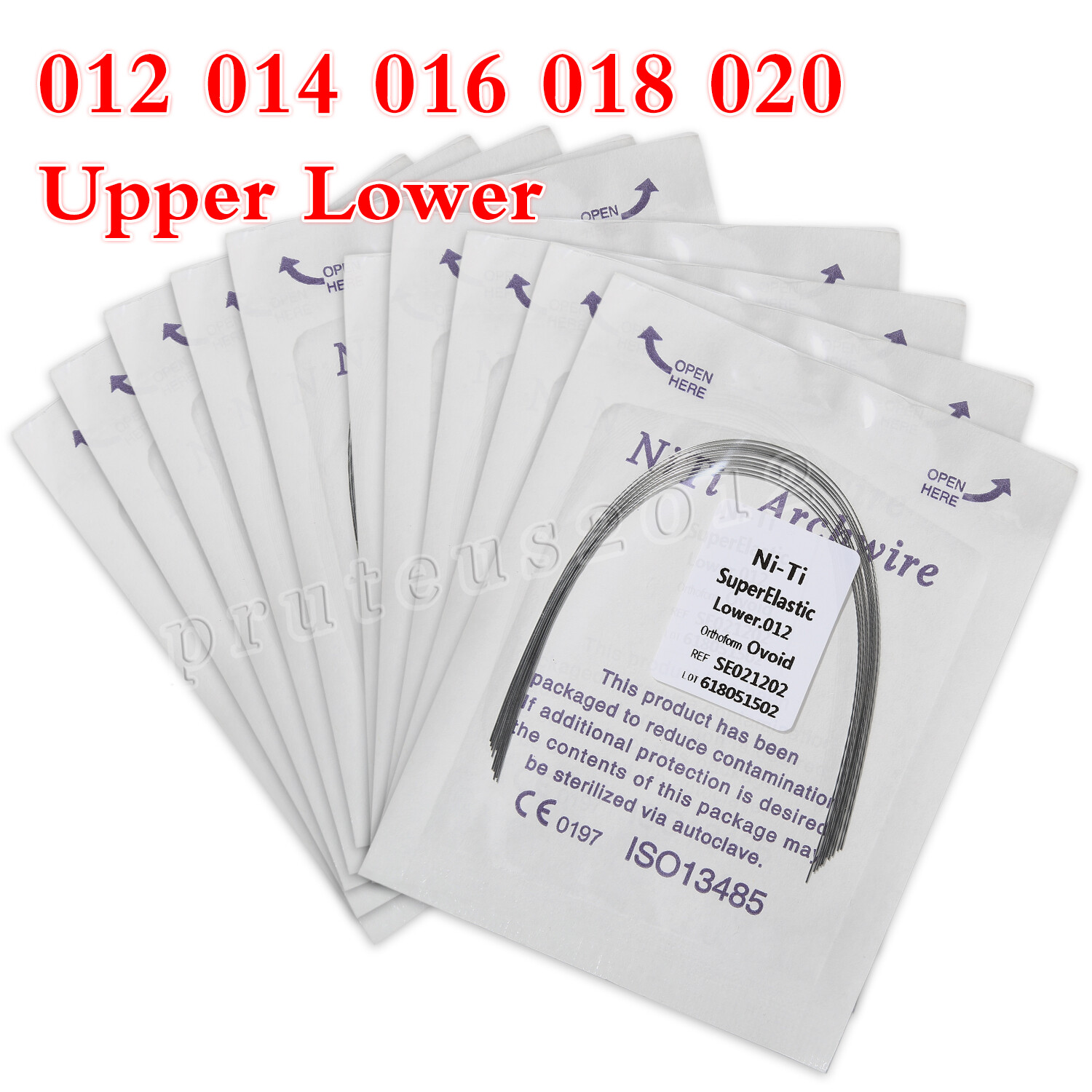 10Pcs Dental ortodoncia arcos super elástico Niti Ronda de alambre Ovoid Forma