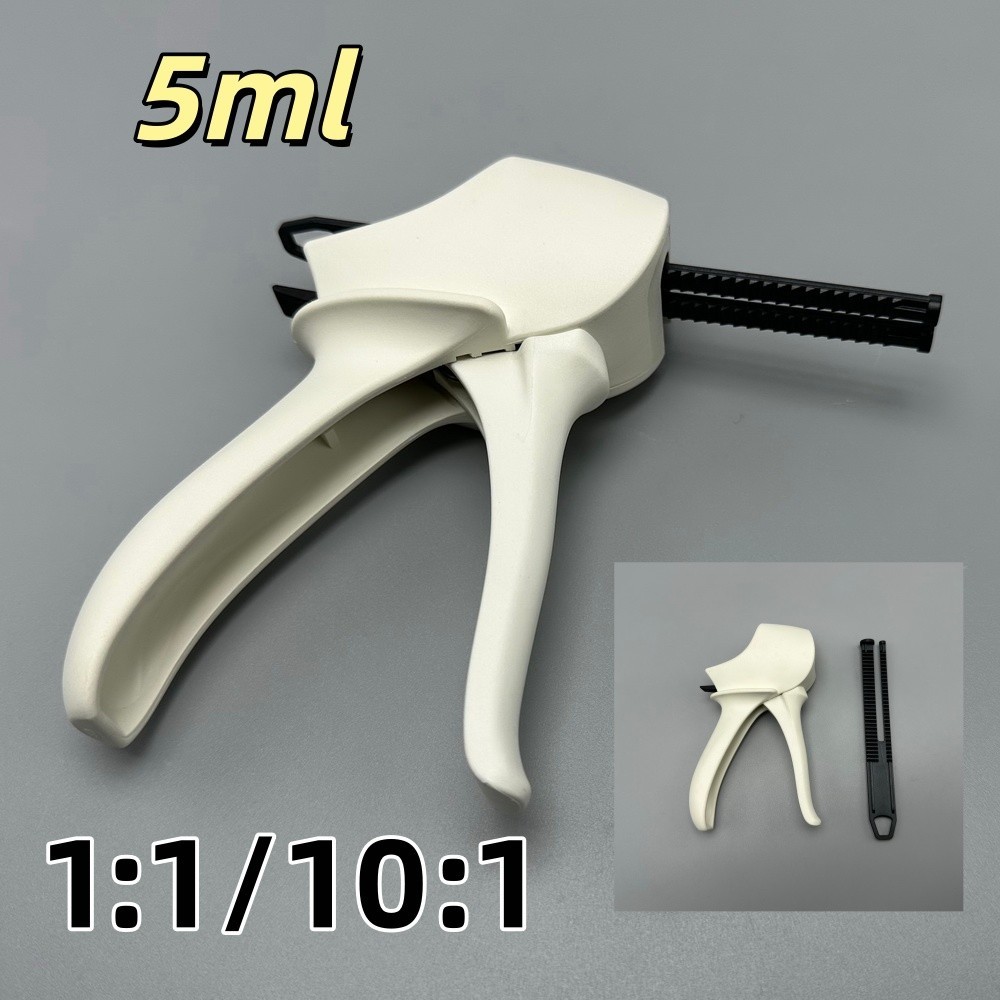 Dental Mixing Gun 5 ml Cartridge Dispenser Impression Mixer Dispensing 1:1/2:1