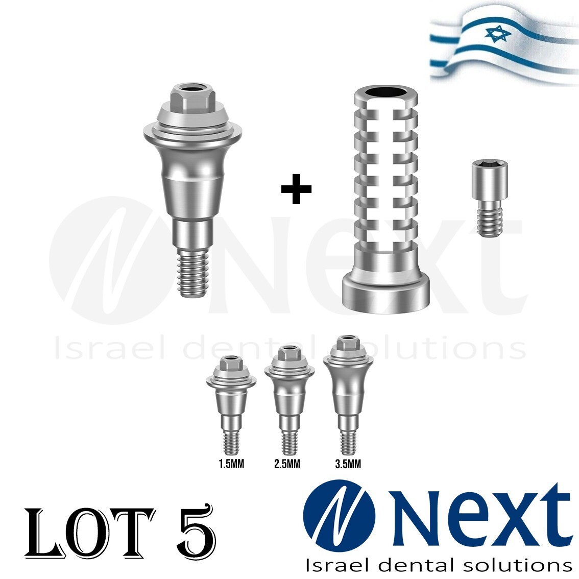 LOTx5 Straight Multi Unit Neo Dent GM Grand Morse Replica with titanium sleeve