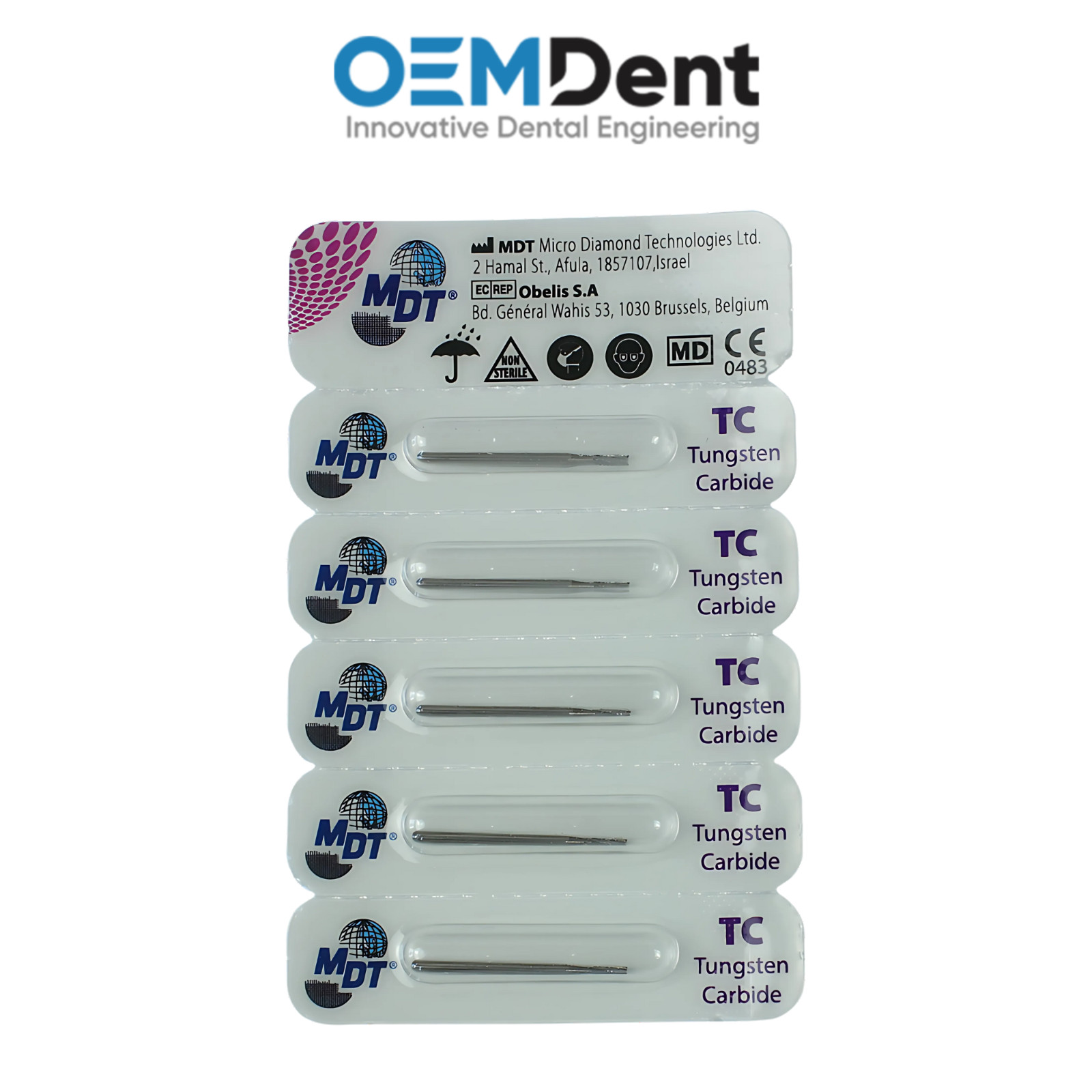 MDT Straight Flat End Fissure Cross Cut FG Carbide Burs Cavity Prep L25.0mm