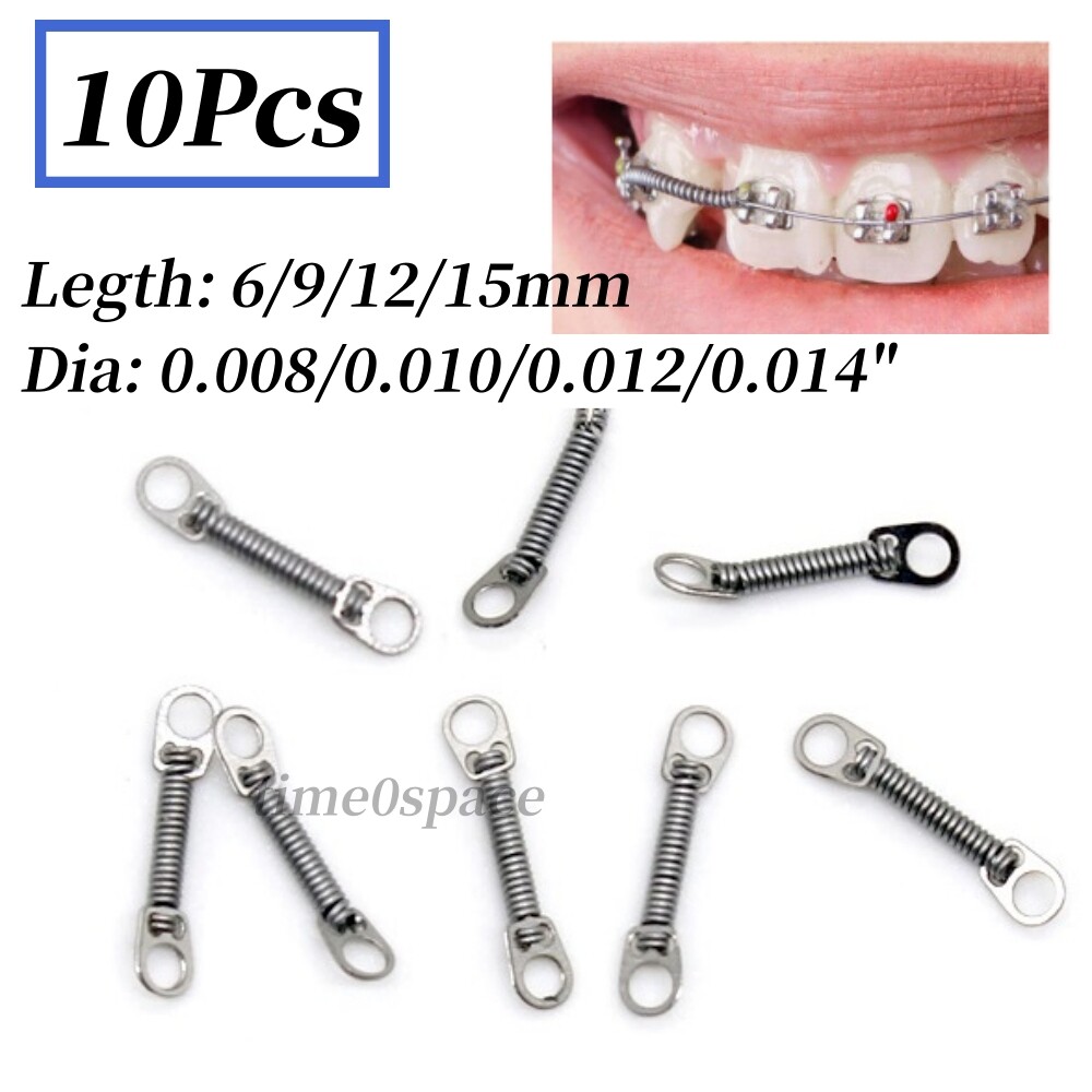 10Pcs Dental Orthodontic Niti Closed Coil Spring For Bracket Medium Force