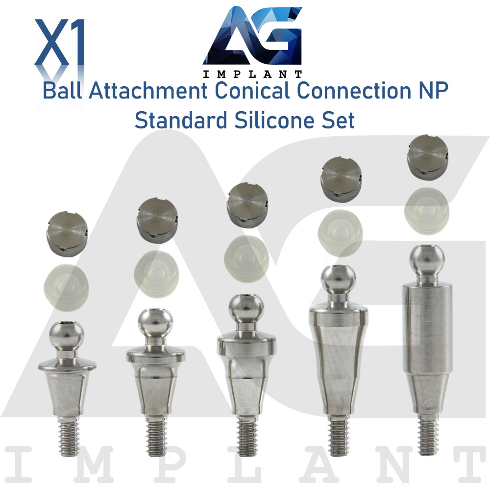 Ball Attachment Standard Silicone Cap Set Conical Connection NP System 2.25mm