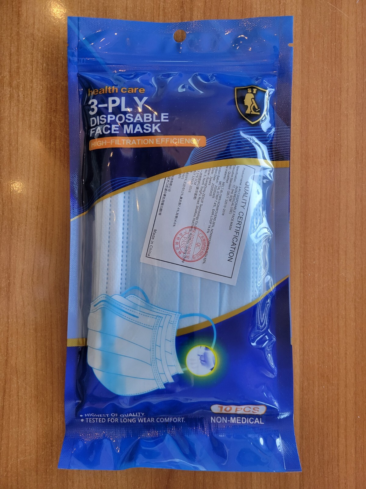 10Pcs White 3-Ply Face Mask Disposable Non-Medical Surgical Cover 1 Unit = pcs