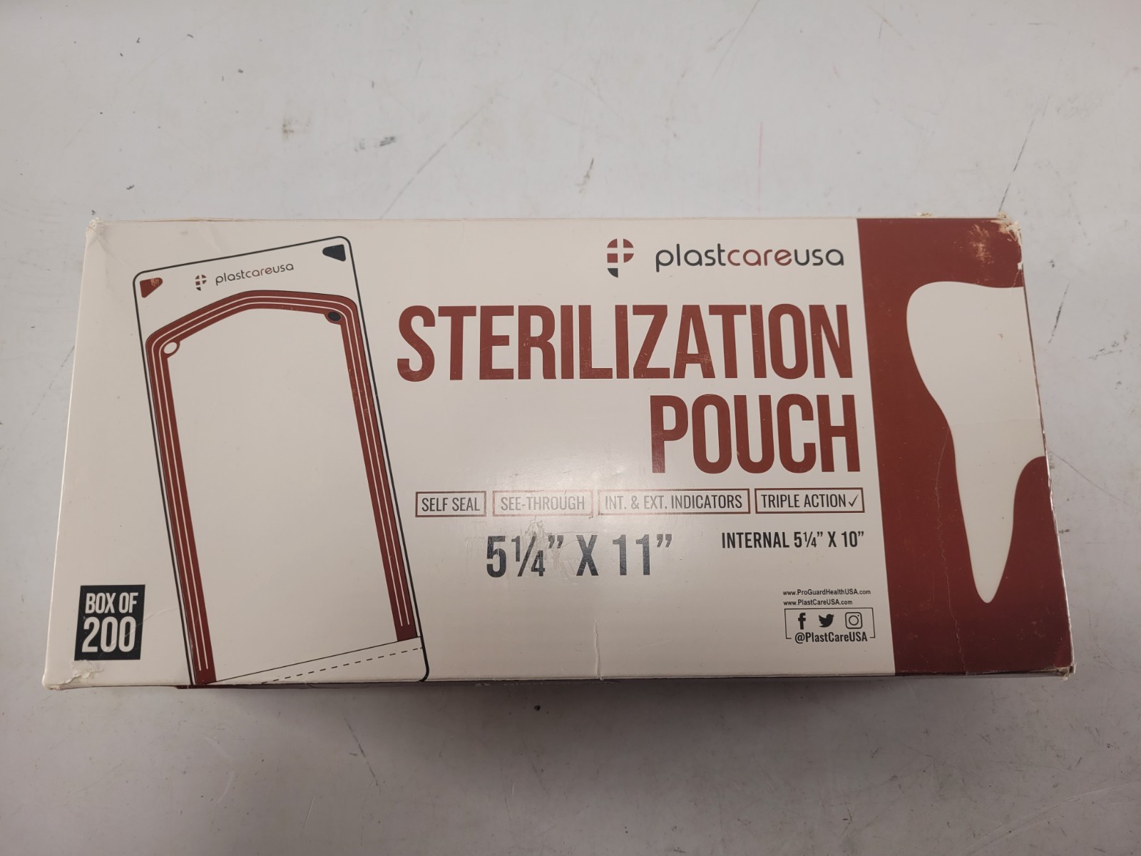 PlastCare USA Sterilization Pouches 5.25×11 Autoclave Dental Bags 200ct PG-5211