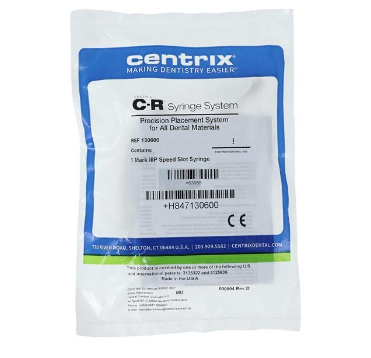 Centrix MARK IIIP Dental Gun Design Speed Slot Loading Syringe Composite 130600
