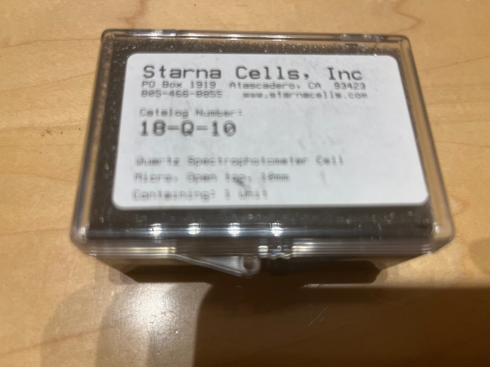 Starna 18-Q-10 quartz SPECTROPHOTOMETER CELL CUVETTE 10mm PL UV micro